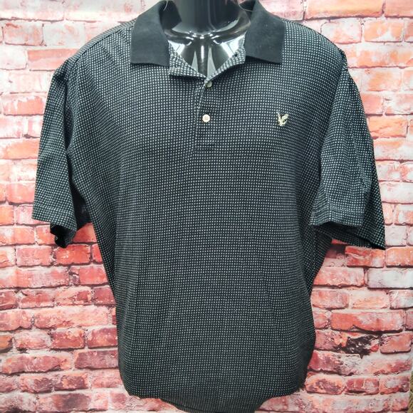 Lyle & Scott Black White Short Sleeve Collar Golf Performance - Picture 1 of 6